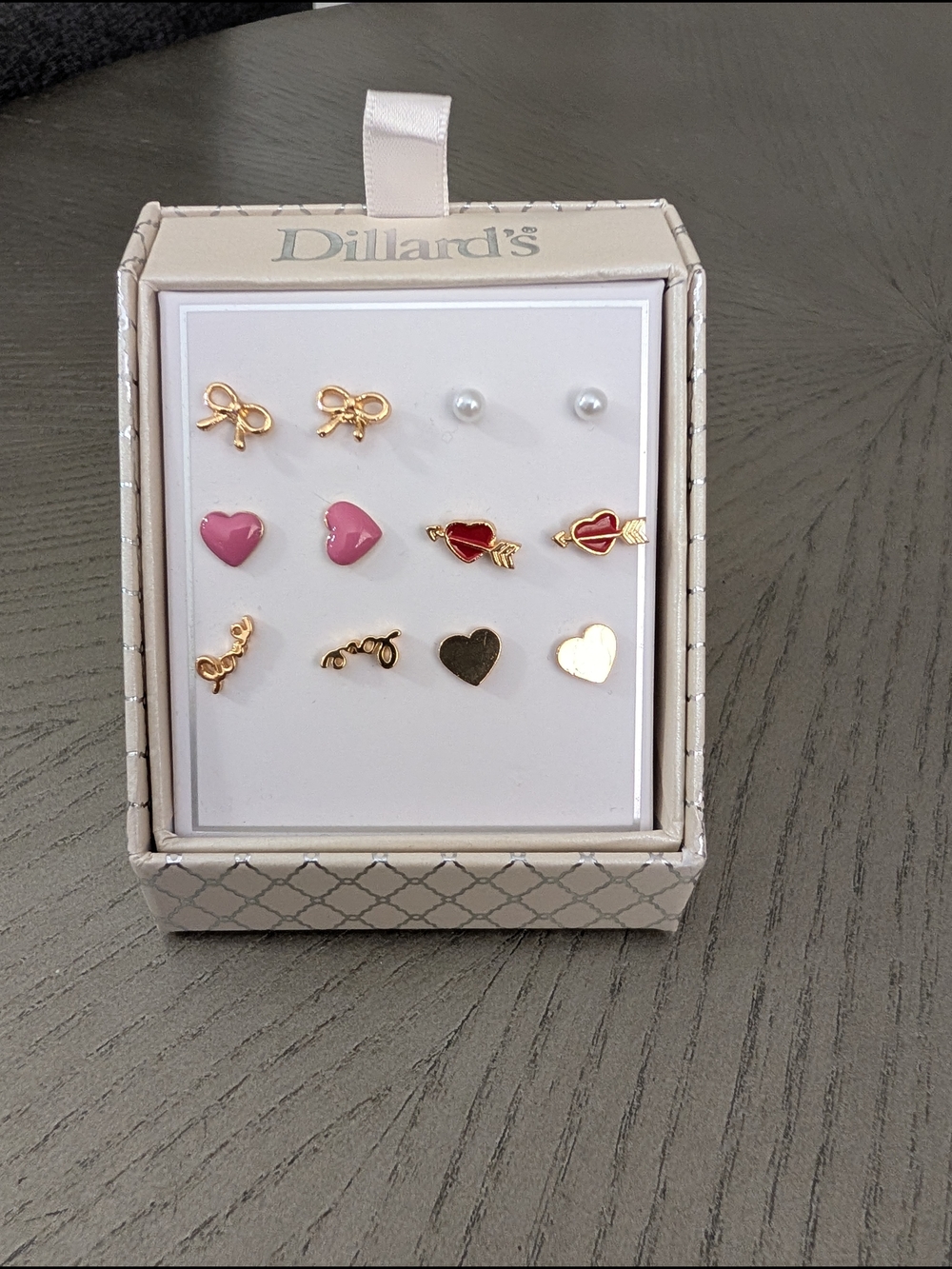 Dillard's Women's 6-Pair Heart & Bow Earring Set - Pink & Gold